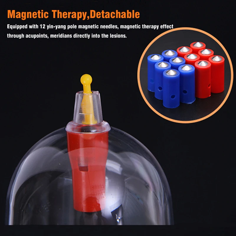 32 Cans Massage Cups Chinese Vacuum Cupping Set Thick Magnetic Therapy Cupping Cup Acupuncture Suction Pump Massager Health Care