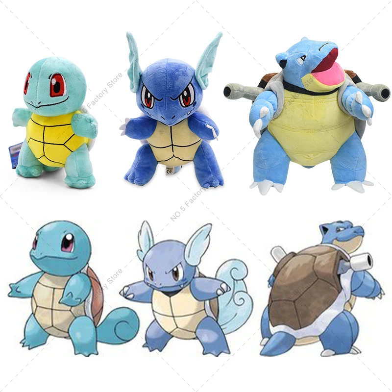 Pokemon Peluche Toy Squirtle Evolution Wartortle Blastoise Plush Doll Soft Stuffed Animals Toys Kawaii Room Decor for Children