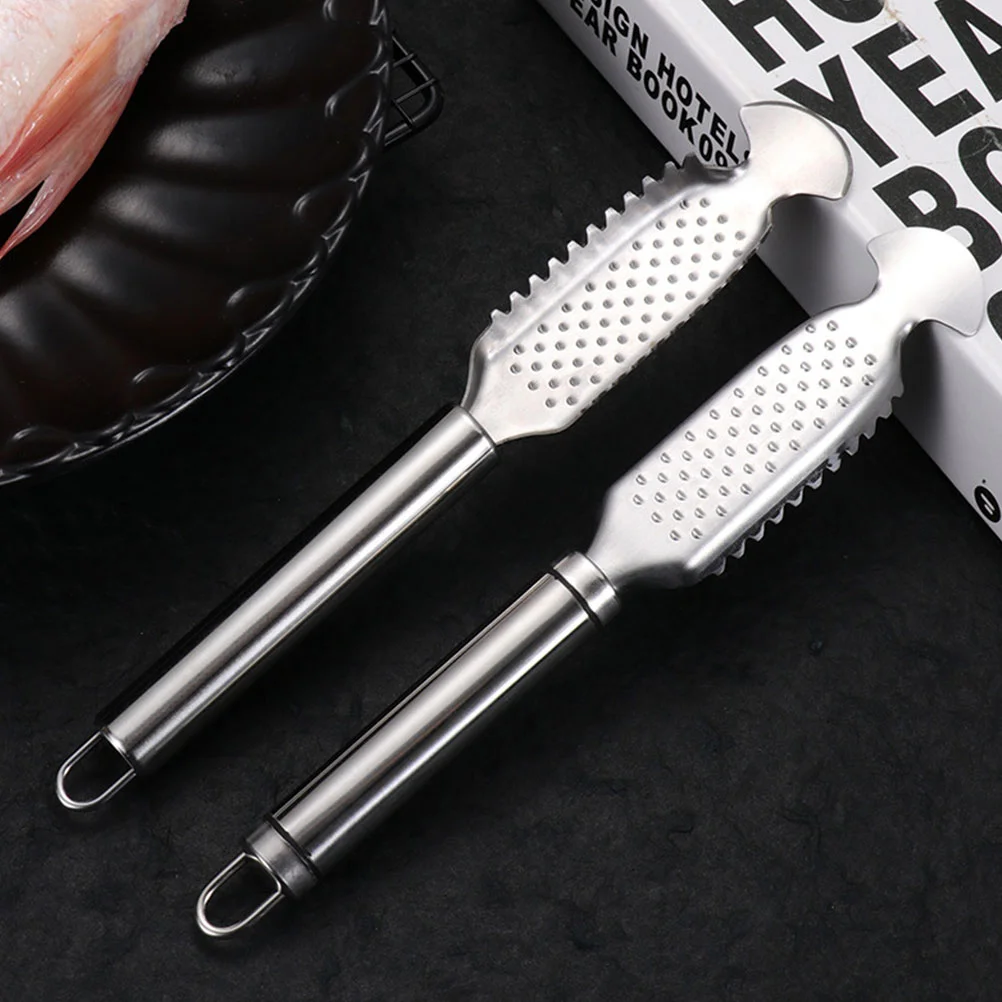 

2 Pcs Fish Scale Planer Scraper Household Metal Stainless Scalers Tool Steel Removers Kitchen Gadgets