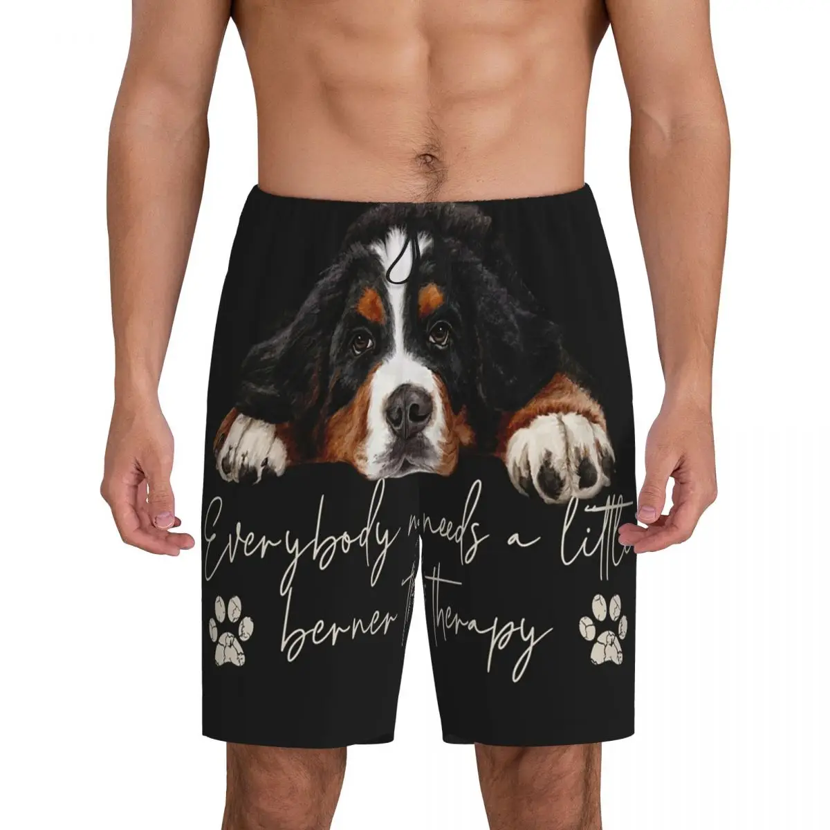 

Короткие пижамные штаны для мужчин с изображением бернских швейцарских овчарок, домашняя одежда для сна, шорты для отдыха, спальные штаны