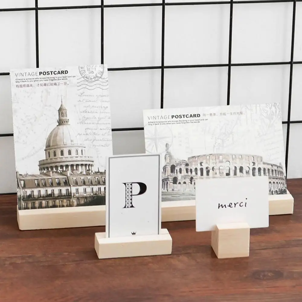 

Wood Place Card Holders Wood Table Number Stands Picture Holder Acrylic Sign Holders for Wedding Dinner Home Party Events Decor