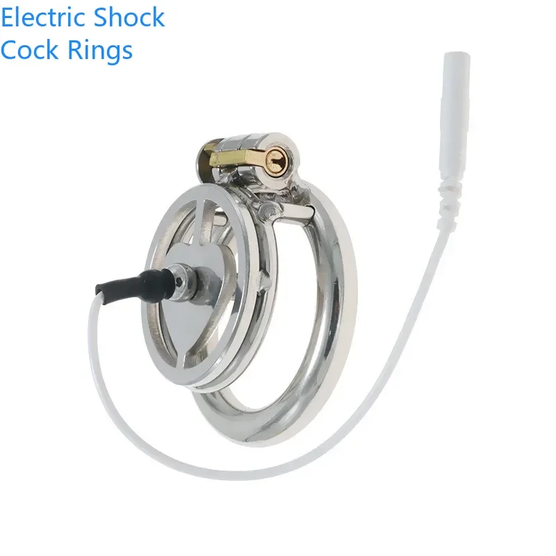 Medical Themed Toys Chastity Cock Cage Stimulator Sex Toy For Male Electric Shock Scrotum Sleeve Electro Shock Penis Ring