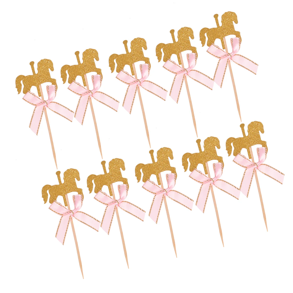 

20pcs Cake Toppers Carousel Shape Party Decorations Birthday Halloween Festival Garden Home Dessert Topper Cupcake Decoration