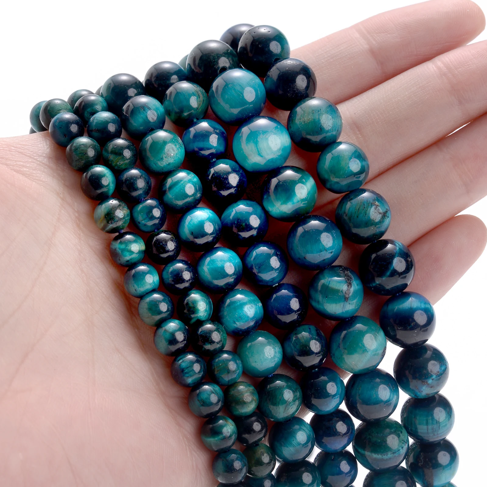 Natural Stone Beads Lava Tiger Eye Crystal Apatite Amazonite Tourmaline Bead for Jewelry Making DIY Bracelet Necklace 4/6/8/10MM