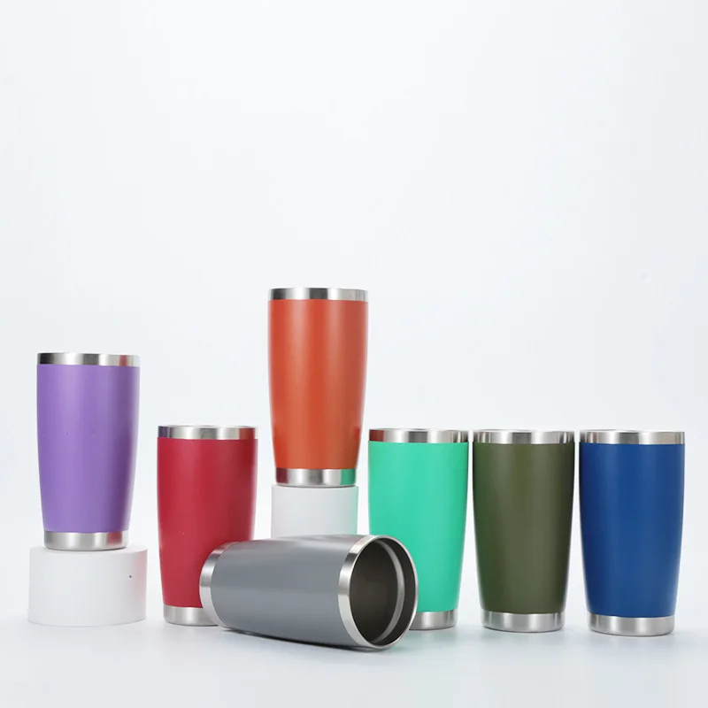 20oz plastic sprayed stainless steel car cup ice tyrant cup thermal insulation cold water cup portable car cup iceberg cup