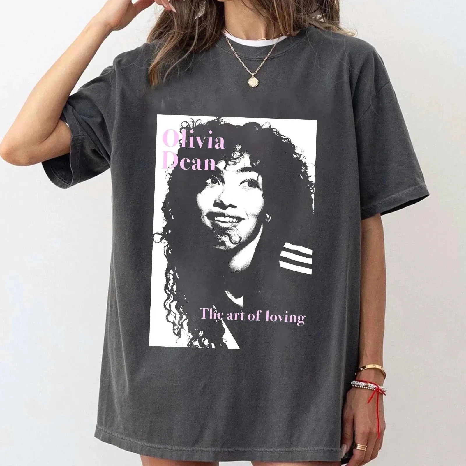 Camiseta Olivia Dean Merch The Art of Loving LIVE Tour, camisetas de algodón con estampado gráfico, ropa holgada de moda, Top Fans Goft Unisex