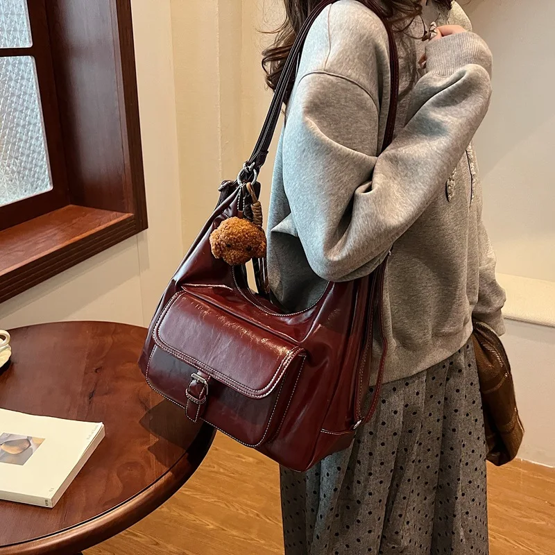 

2025 New Vintage Tote Bag for Women, Minimalist Shoulder Bag with Crossbody Strap, Spacious Retro Handbag, Chic & Roomy​