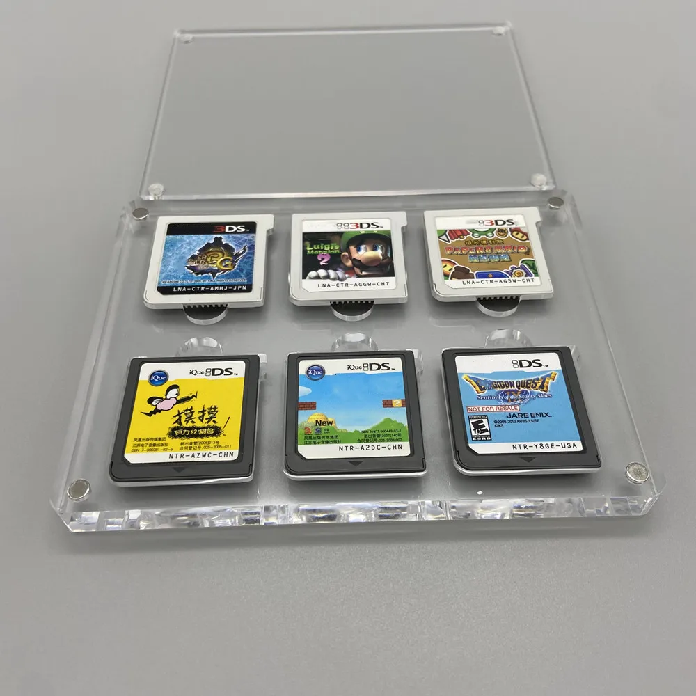High Transparency Acrylic Magnetic Suction Cover Games Storage Box Hard Shell Cartridge Case for Nintendo 3DS DS