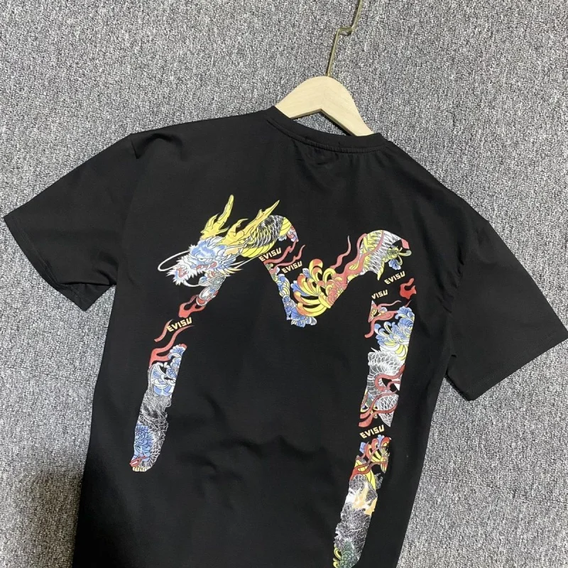 Camiseta de manga corta con estampado de carpa leaping para hombre, Verano