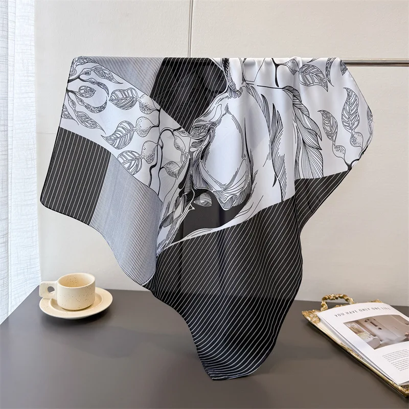 

Роскошная атласная шелковая шаль, квадратный женский шарф, галстук, шейный платок, шарфы, женская повязка на голову, бандана, платок 70x70 см