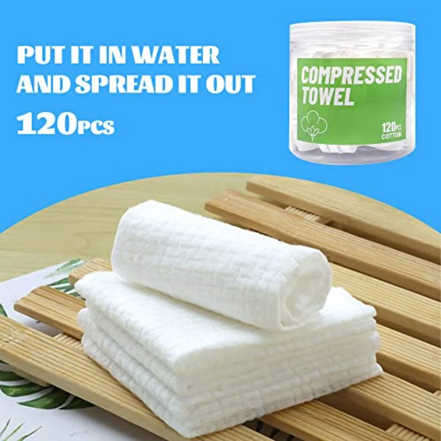 120 шт. мини-сжатые полотенца одноразовые сжатые полотенца для лица сжатые хлопковые салфетки для рук походное полотенце портативное сжатое C