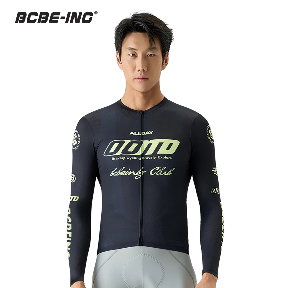 BCBE-ING Radtrikot Langarm Hochwertige Profi-Team-Rennpassform Fahrradtrikot Atmungsaktives Netzgewebe Rennrad-Shirts Tops
