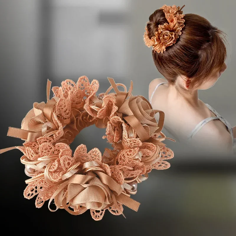 Hair Scrunchies Head Flower Rubber Elastics    Pезинки для Bолос   Accesorios Para El Cabello  Hair Accessories for Women