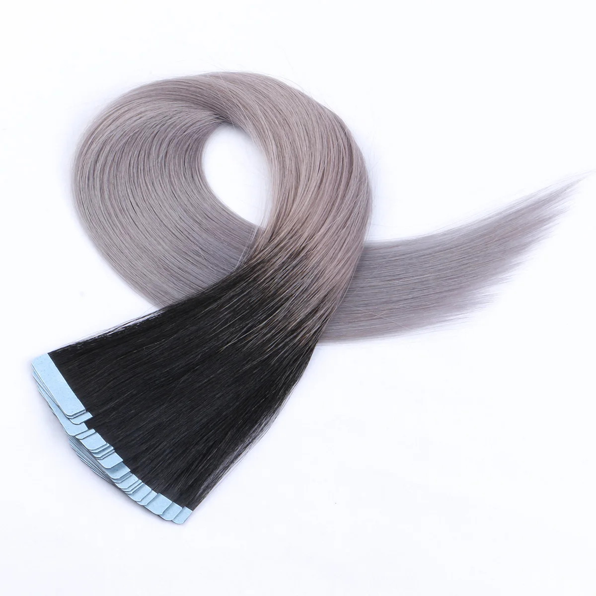 Ombre Ash Blonde Natural Tape In HumanHair Extensions Skin Weft Hair Extensions Adhesive Invisible Real Straight For Black Women