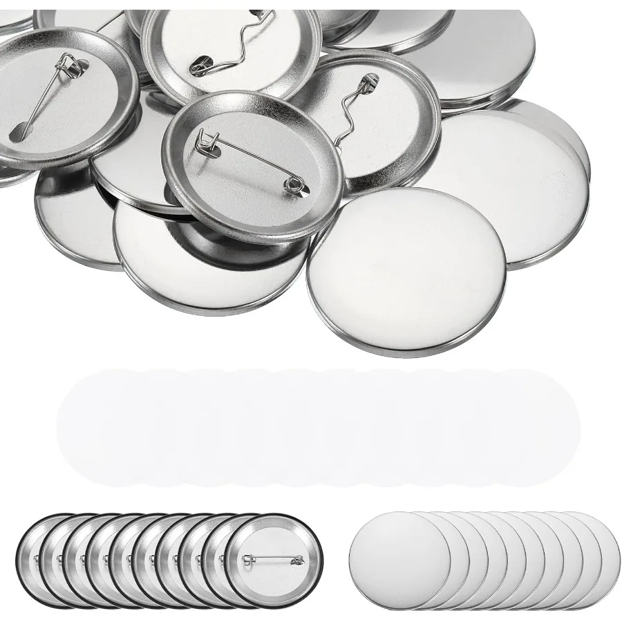 

PATIKIL 1,7 дюйма 44 мм принадлежности для изготовления пуговиц 200 шт. круглый значок пустая кнопка детали для изготовления пуговиц