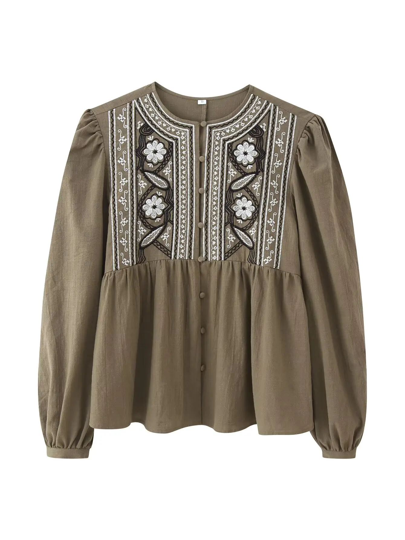 

Рубашка с вышивкой 2025 года, элегантная, модная, новый стиль, удобная офисная одежда, повседневная универсальная сексуальная рубашка в стиле ретро