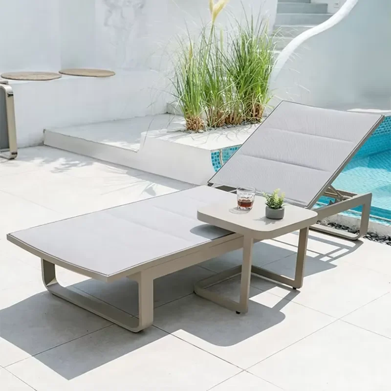Outdoor Sun-proof Daybed Teslin Mesh Quick Dry Sun Loungers Pool Lounge Chairs