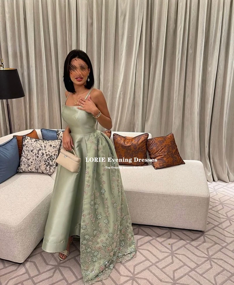 LORIE Elegant Satin Evening Dress Long Formal Vestidos Para Mujer Sexy Backless Floral Print Flowers Special Occasion Dresses image 4