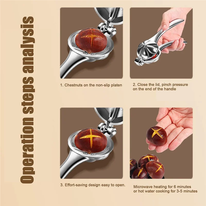 2025 Nutcracker Chestnut Clip Nut Crackers Sheller Walnut Pliers Stainless Steel Chestnut Cutter Tool Metal Nut Opener Plier Dur