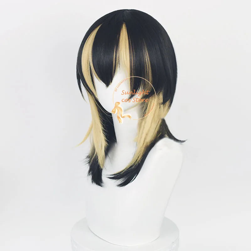 50cm Rindou Haitani Ran Haitani parrucca Cosplay uomo nero misto dorato resistente al calore capelli sintetici In magazzino parrucche per feste + cappuccio per parrucca