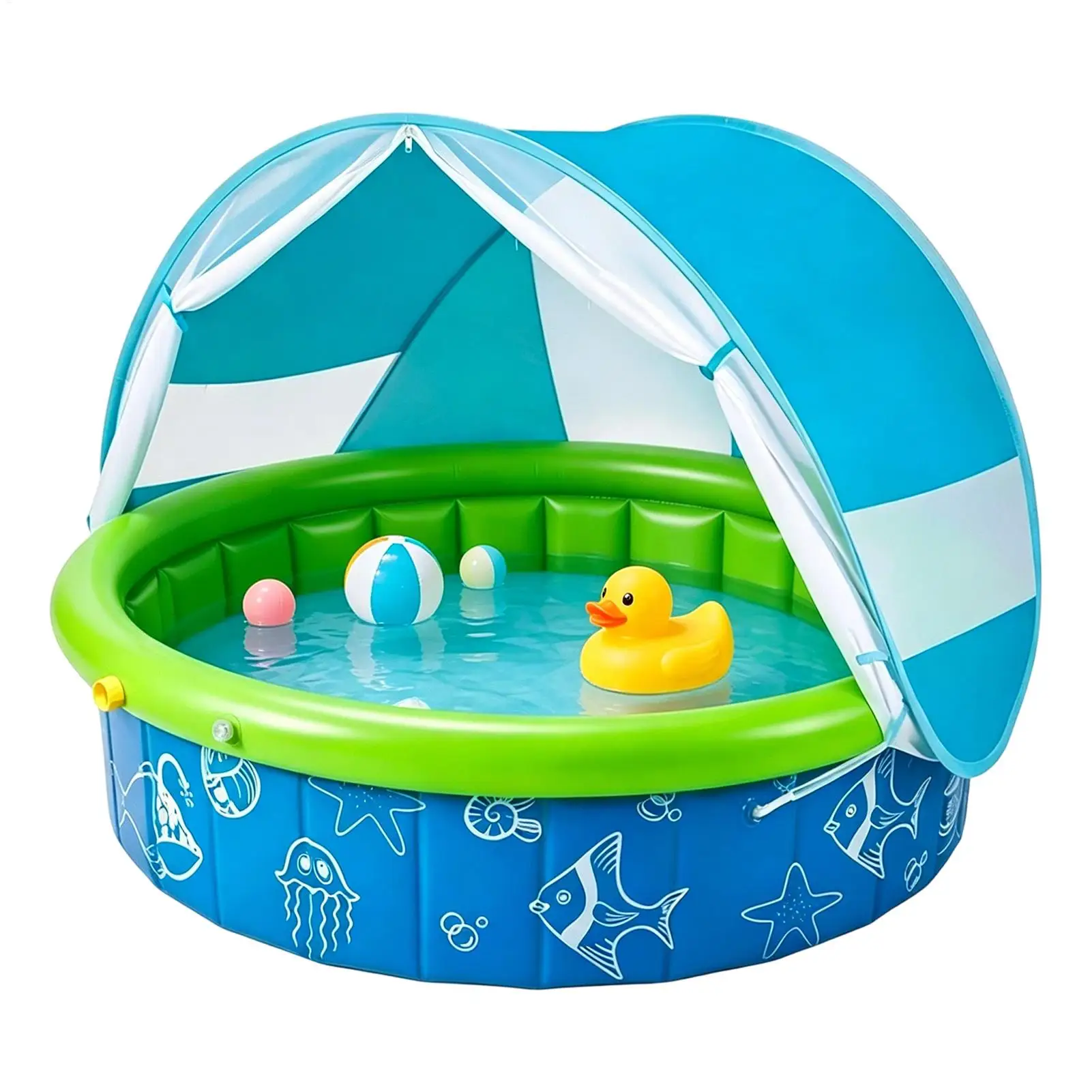 

Pool With Canopy Sun Protection Spacious Foldable Kids Swim Pool With Canopy for Summer Boys Preschoolers Children Students Yard