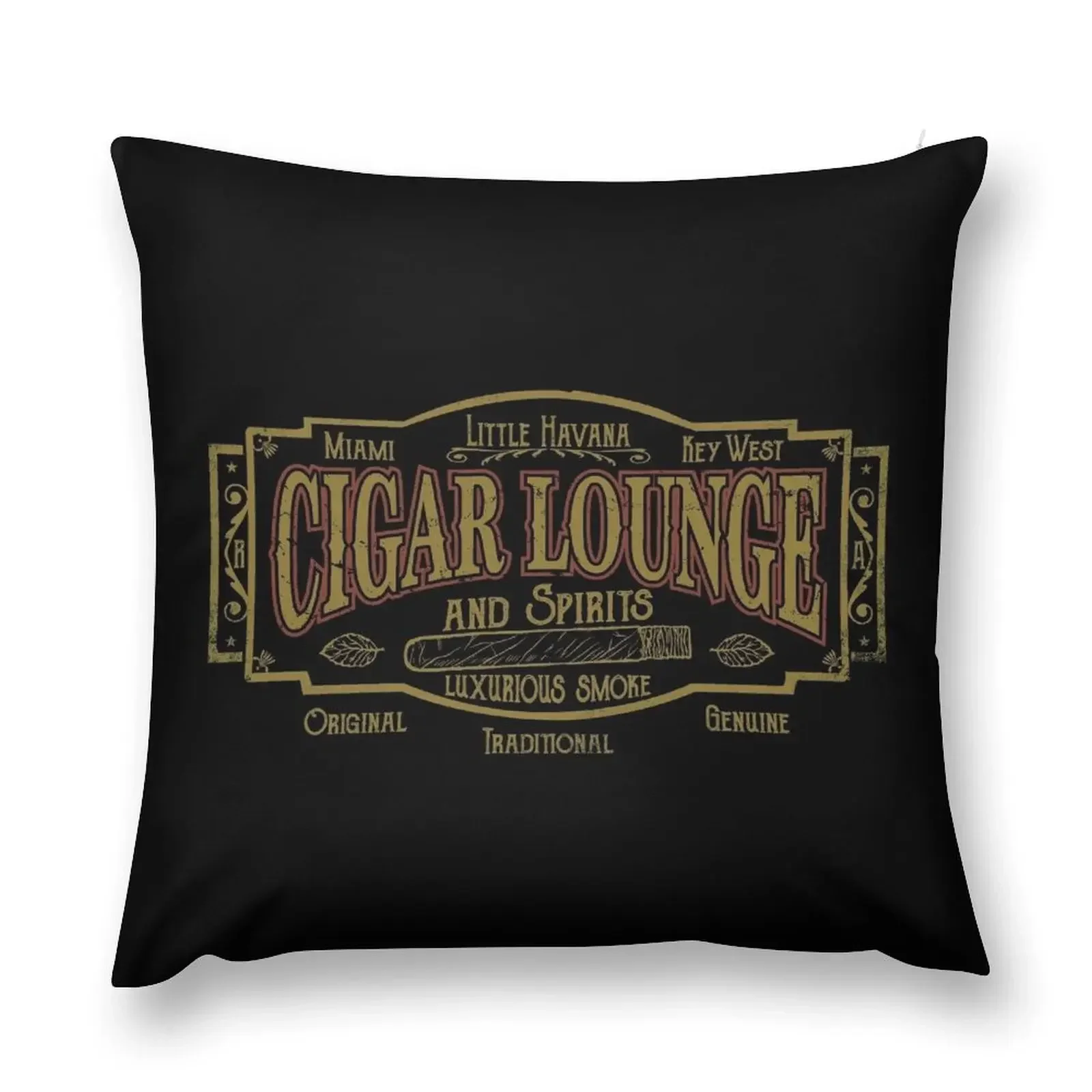 Cigar Lounge and Spirits vintage t-shirt Throw Pillow Decorative Cushion Cushions For Children pillow