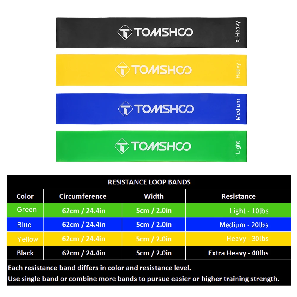 Tomshoo 17Pcs Resistance Bands Workout Fintess Exercise Rehab Bands Loop Bands Tube Band Door Anchor Ankle Strap Sport Equipment