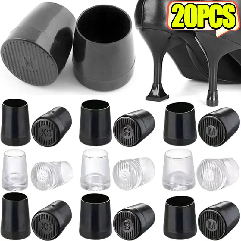 4-20PCS Round Silicone Heel Protector Stoppers Antislip High Heeler Bridal Stiletto Dancing Covers Wedding Shoes Accessories