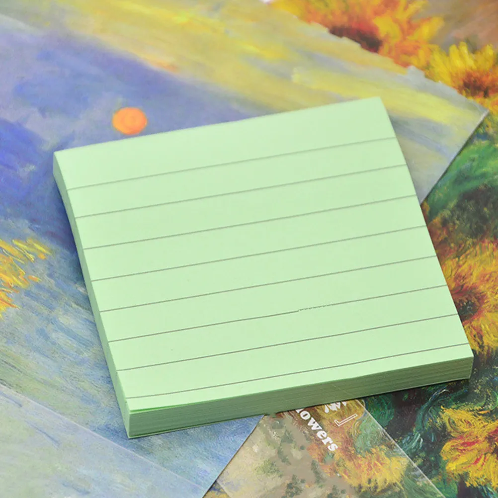 4Pcs Candy Color Striped Sticky Notepads Self-Adhesive Index Notes Kraft Paper Memo Pads Portable Reusable for Home Office