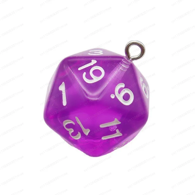 Acrylic 20 Sides Solid Color Transparent Color Digital Sieve Pendant DIY Handmade Jewelry Pendant Accessories Material