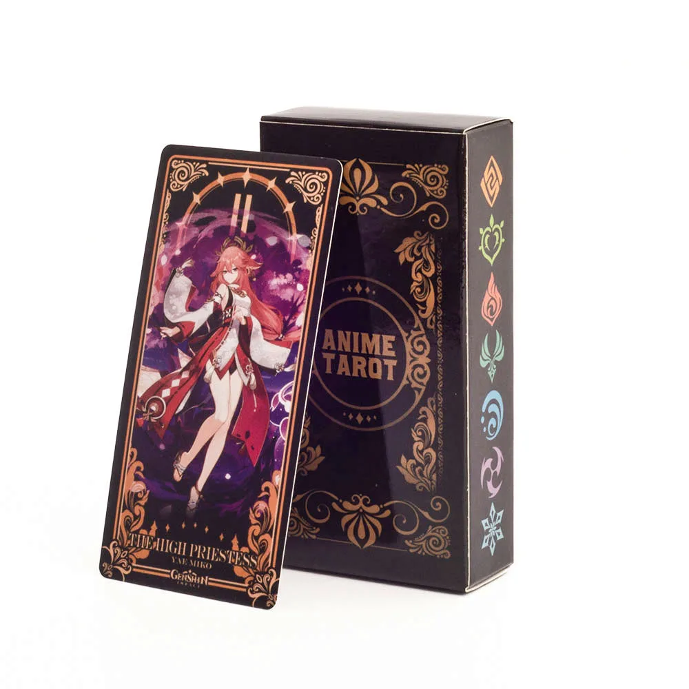 Genshin Impact Tarot Card Divination Toy Yae Miko Kamisato Ayaka Xiao Deck Board Game Cards Collection With Box