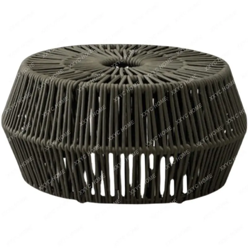 

Outdoor round Stool Woven Stool Courtyard Balcony Chair Tea Table Combination Model Room Leisure Furniture