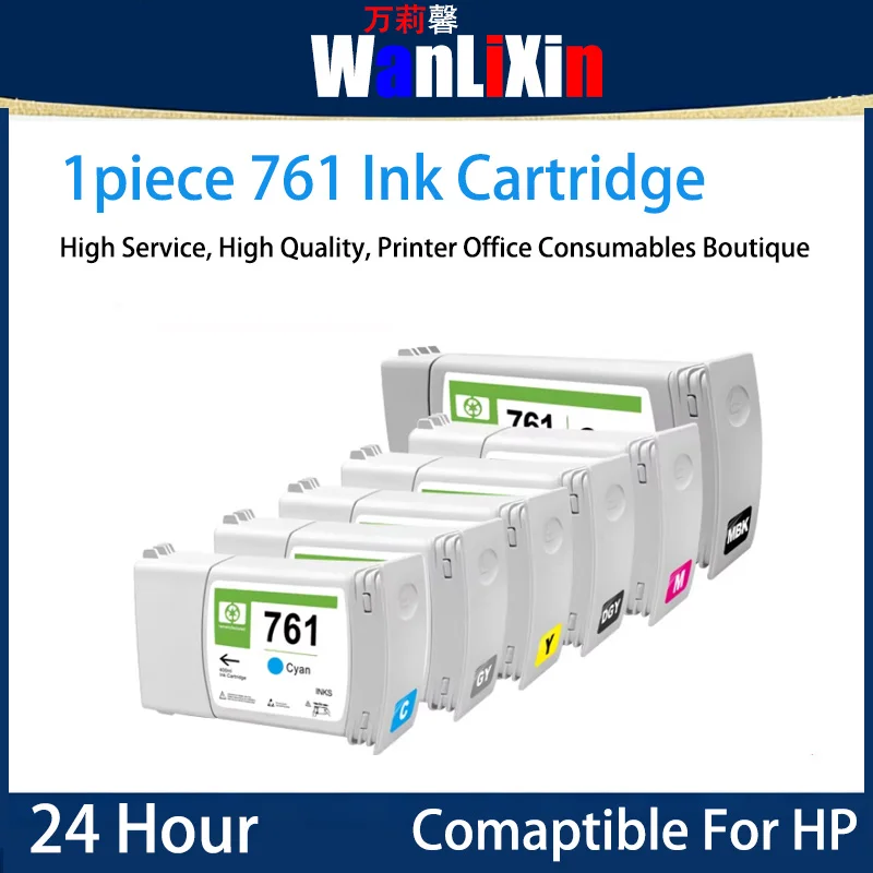 

1piece 775ml/400ml 761 Printhead Ink Cartridge Compatible For HP T7100 T7200 Printer