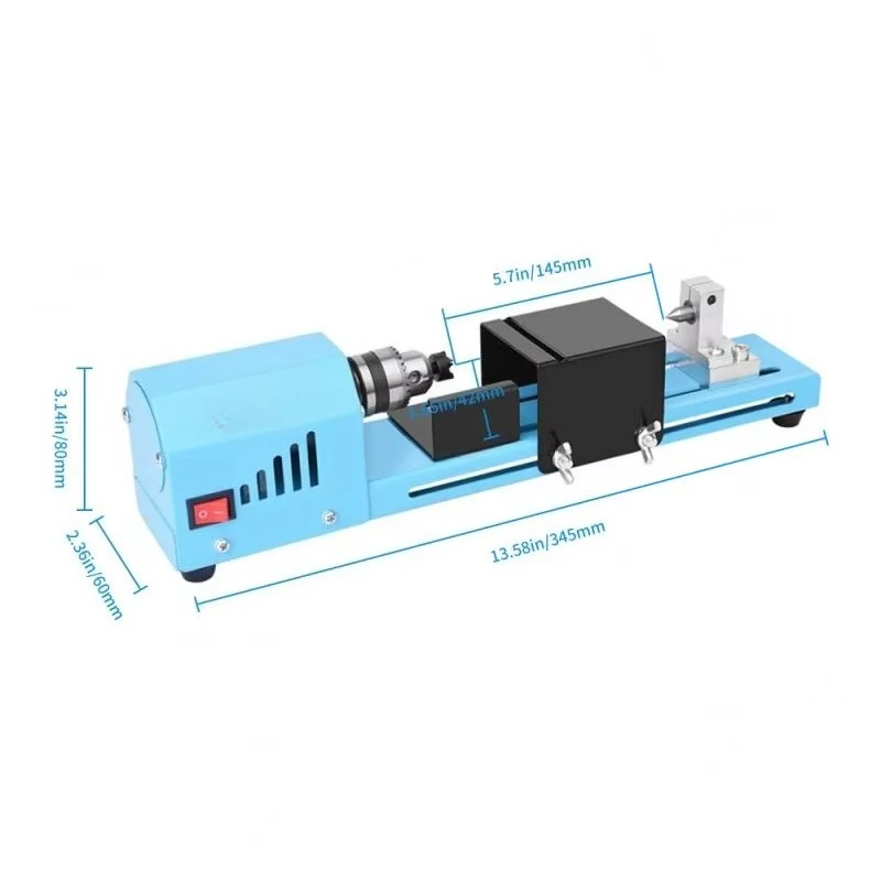 1 Set 150W Mini Wood Lathe Machine Speed Adjustable Rotary Tool Buddha Pearl Lathe Grinding Polishing DIY Woodwork Tool 12V/24V