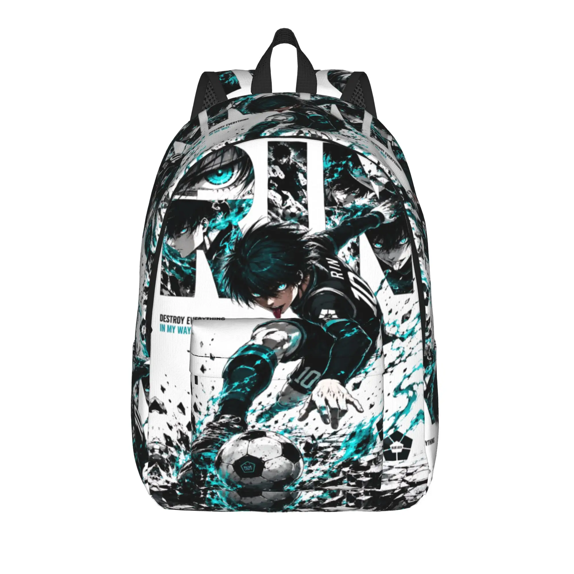 Fashion Blue Lock Football Anime Backpack  Mochilas Dual-Use Camping Sturdy Shoulder Rucksack