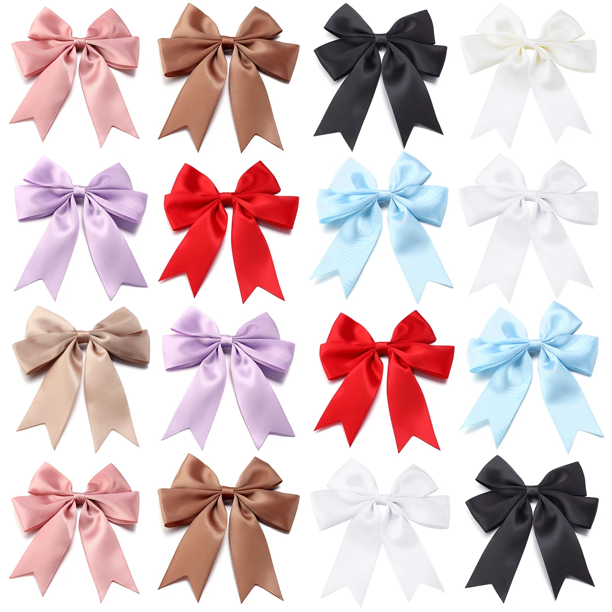 4pcs/lot Polyester Swallowtail Bows Colorful Satin Ribbon Bowknots Flower For Craft Hairclip Making DIY Wedding Party Decoration