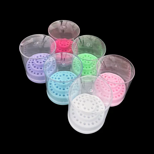 Imagen 2 del producto Caja de colocación de taladro de 48/60 agujeros, soporte para fresas de odontología, soportes de bloque de fresas de diamante, caja de desinfección, almacenamiento de instrumentos de laboratorio