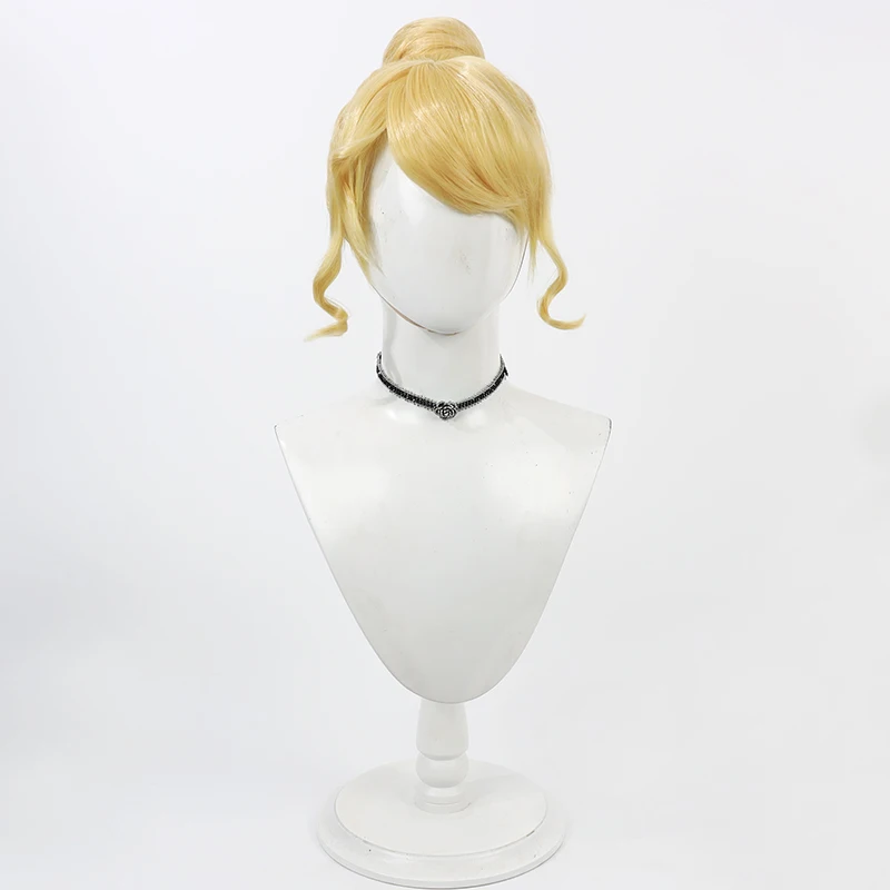 Parrucca da principessa per parrucche cosplay da principessa per adulti Parrucche bionde con panini Capelli da principessa Updo Gioco di ruolo Costume di Halloween