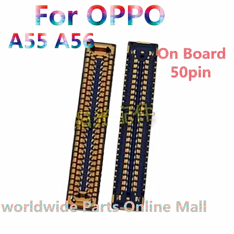 10pcs-100pcs For OPPO A55 A56 Mobile phone tail socket motherboard cable connection buckle FPC connector 50pin Battery Holder