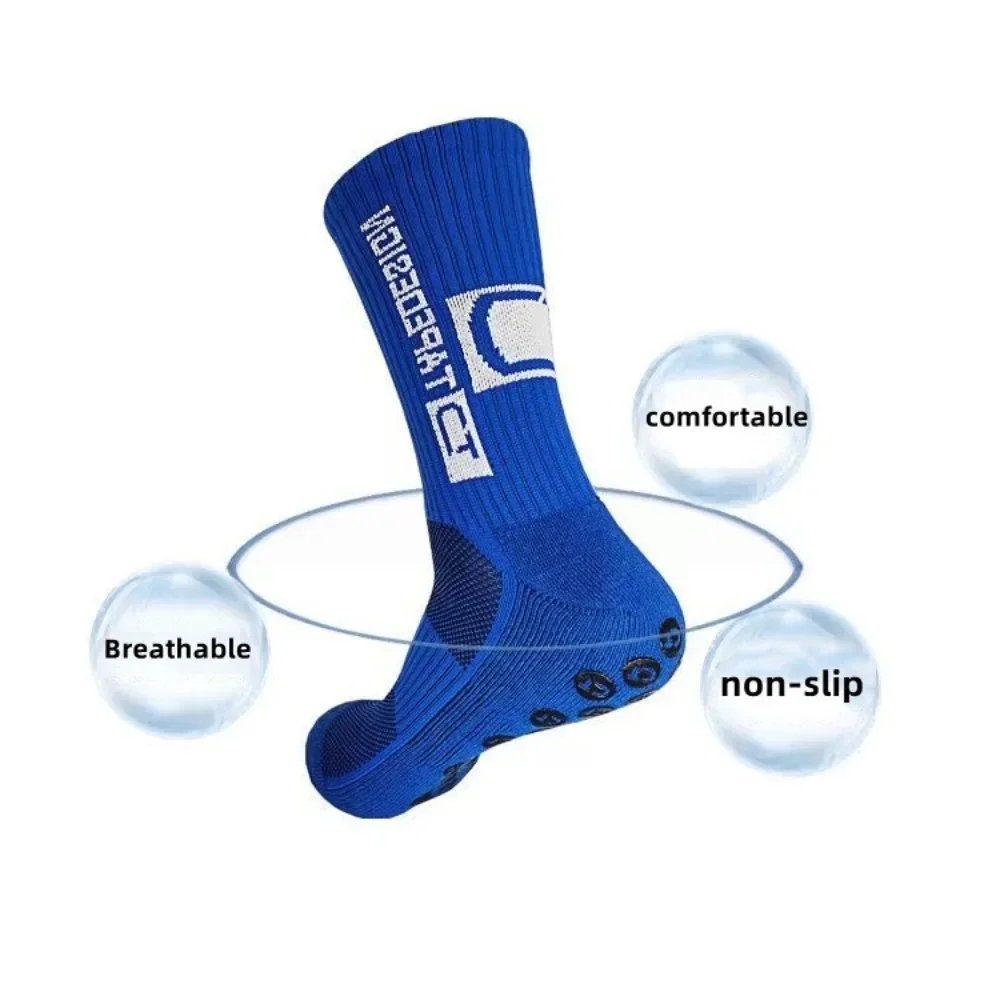 Calcetines de fútbol antideslizantes para hombre, medias de media pantorrilla para correr, ciclismo, deportes, antideslizantes, gruesos y transpirables