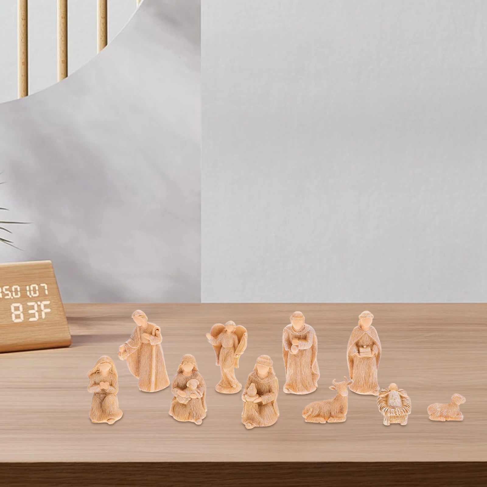 

Manger Scene Ornaments Christmas Decor Religious Mini Jesus s Miniature Resin for Tree Small