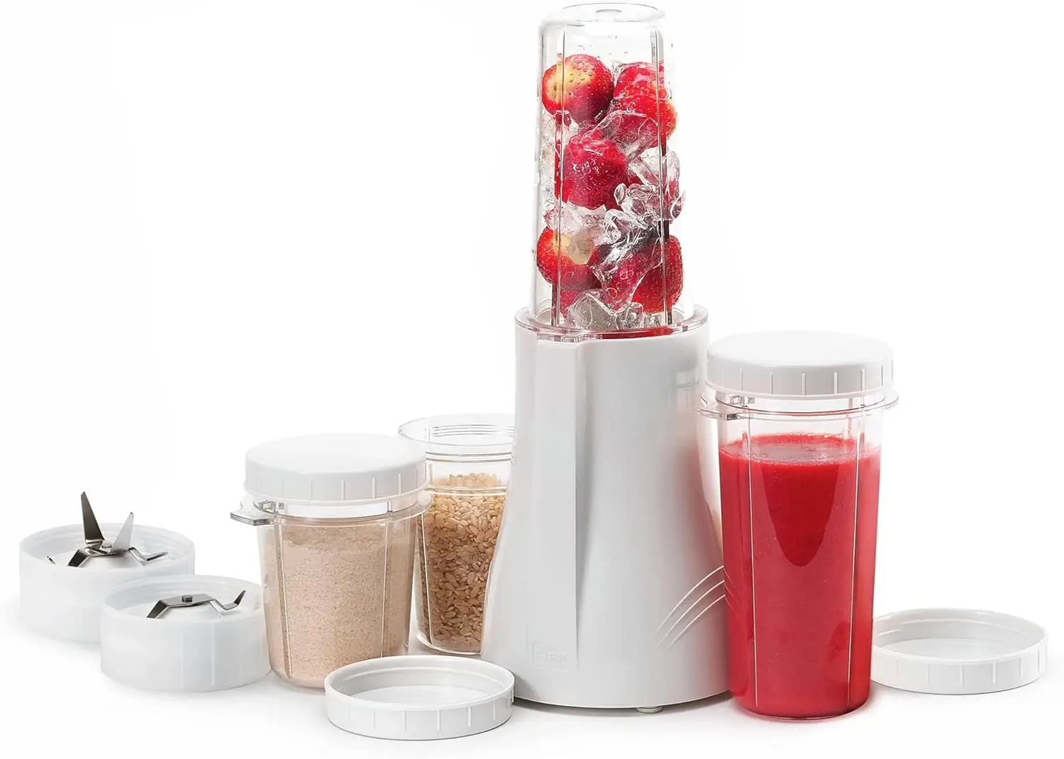 

Pb-250 Kitchen Grinder & Personal Blender For Shakes And Smoothies With Bpa-Free Portable Blender Cups, White