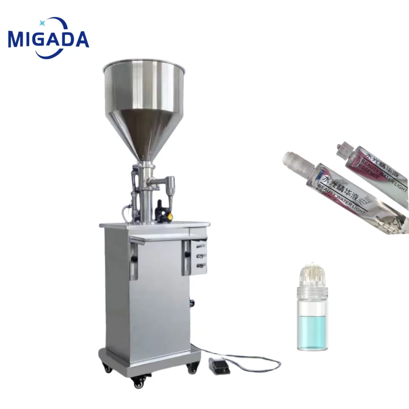 Vertical Paste Cosmetic Cream Vial Sauce Jam Honey Detergent Lotion Liquid Water Bottle Tube Filler Dosing Filling Machine