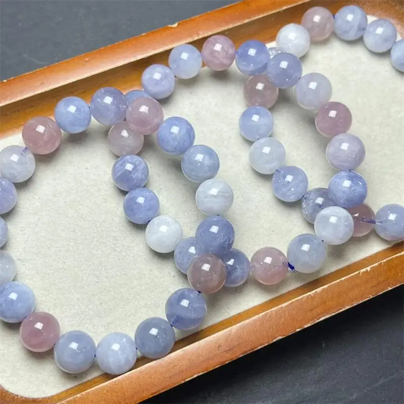 Natural Blue Rose Quartz Bracelet Women Fashion Round Stone Elegant Healing Strand Wristband Gift 1PCS 10/12MM