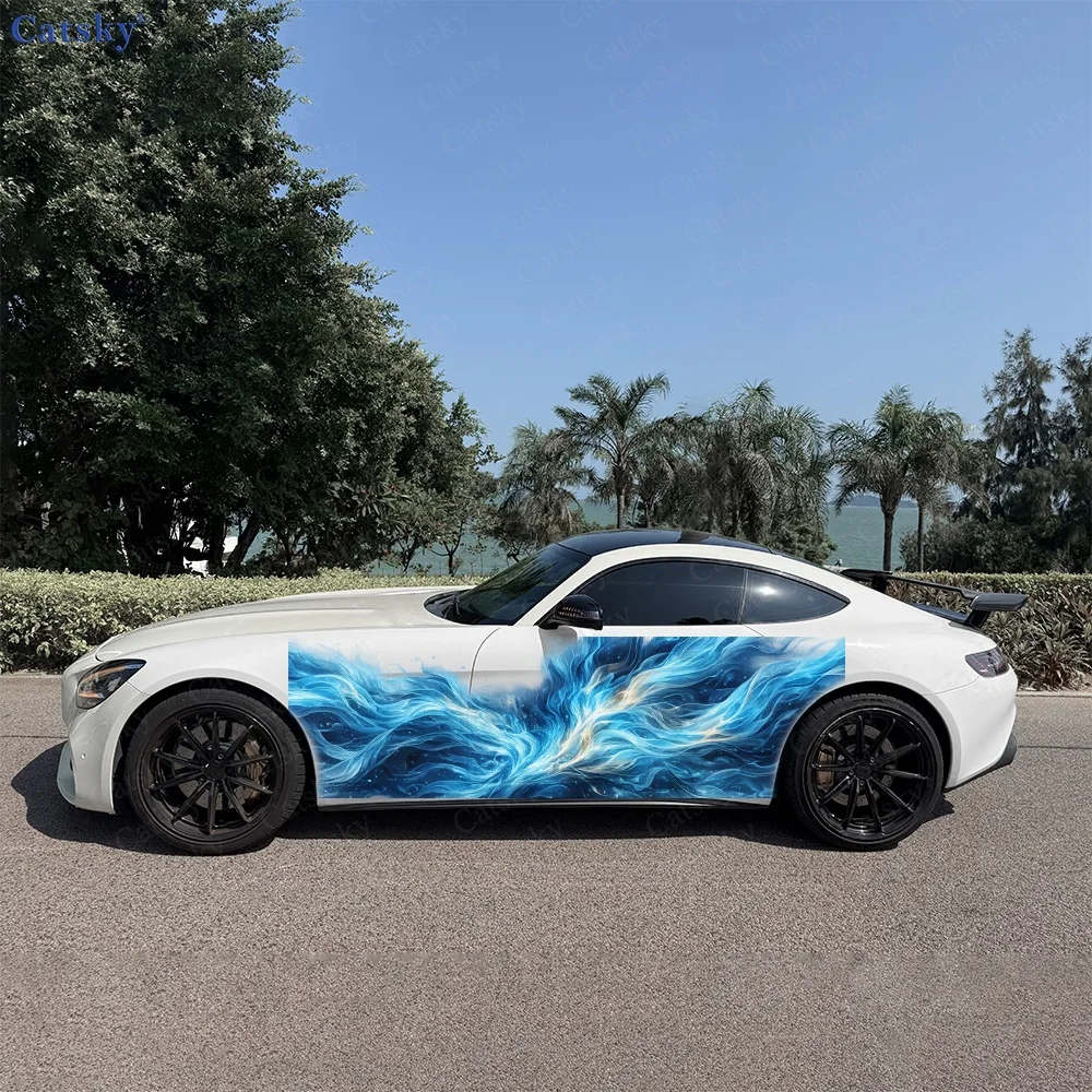 

2Pcs flame Car Body Side Stickers, Automotive Door Side Graphics for Universal Cars, Car Exterior Decoration Accessory
