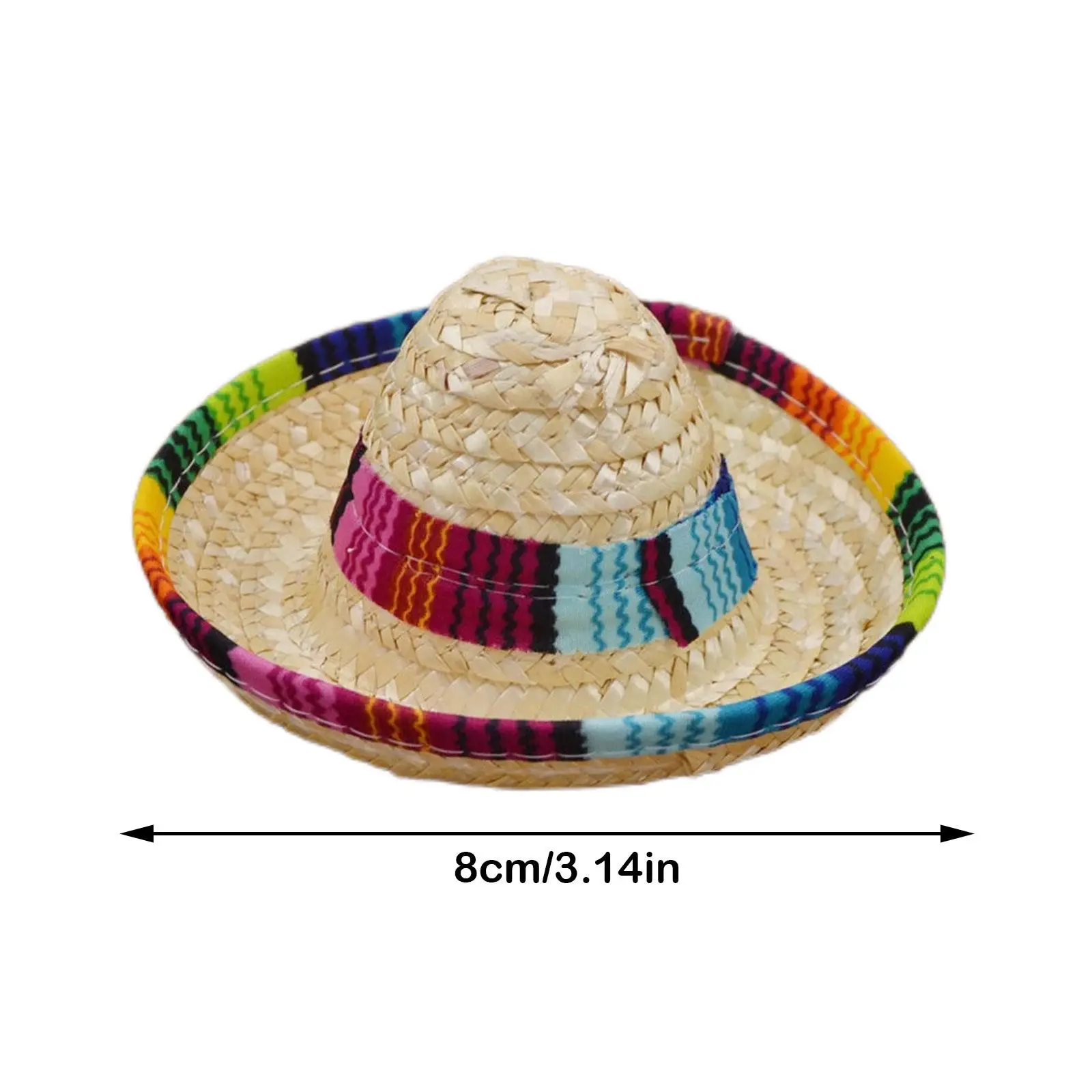 Costume Dog Supplies Sombrero Pet Straw Hat Pet Ornaments Colorful Pet Straw Hat Dog Cat Mexican Straw Sombrero