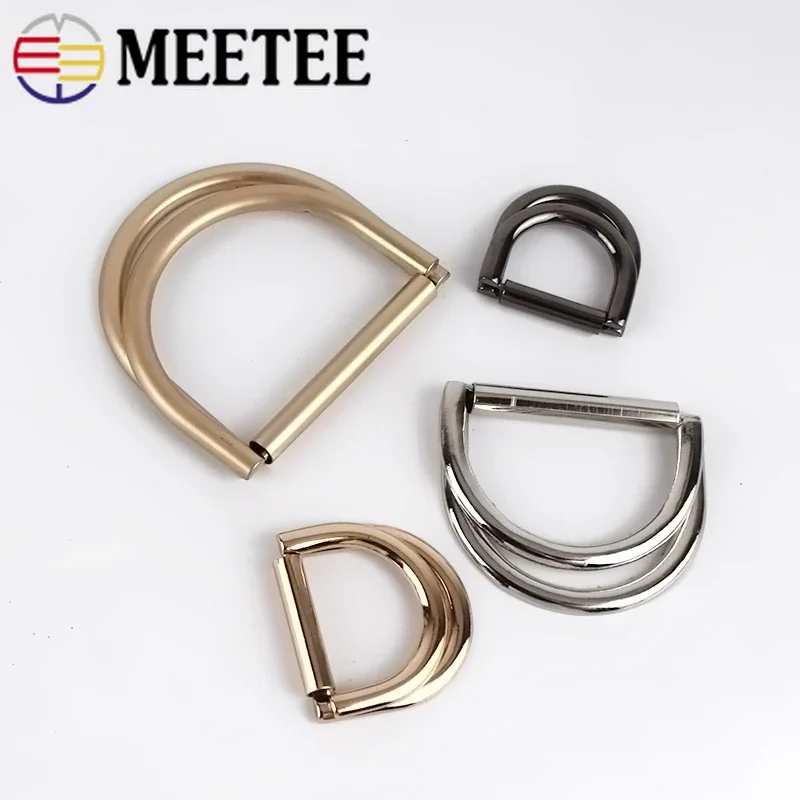 Meetee 4pcs 15-50 millimetri In Metallo Doppio Anello D Fibbia Cinghia Dei Bagagli Cintura Cappotto Pulsante di Regolazione FAI DA TE Giacca A Vento