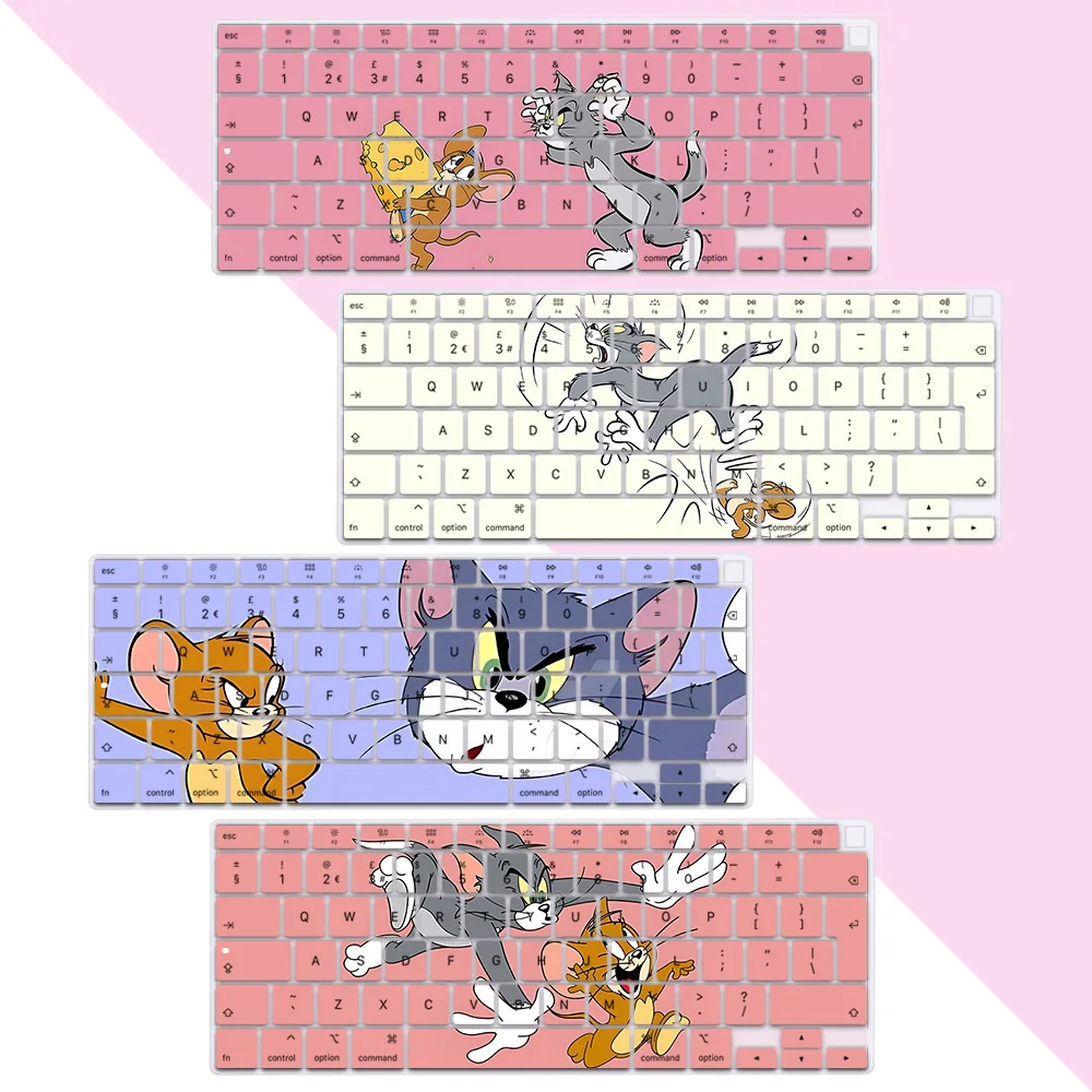 

Mouse and cat Toms EU Layout Color Print Soft Silicone Keyboard Cover For Macbook 2020 Air A2179 A2337