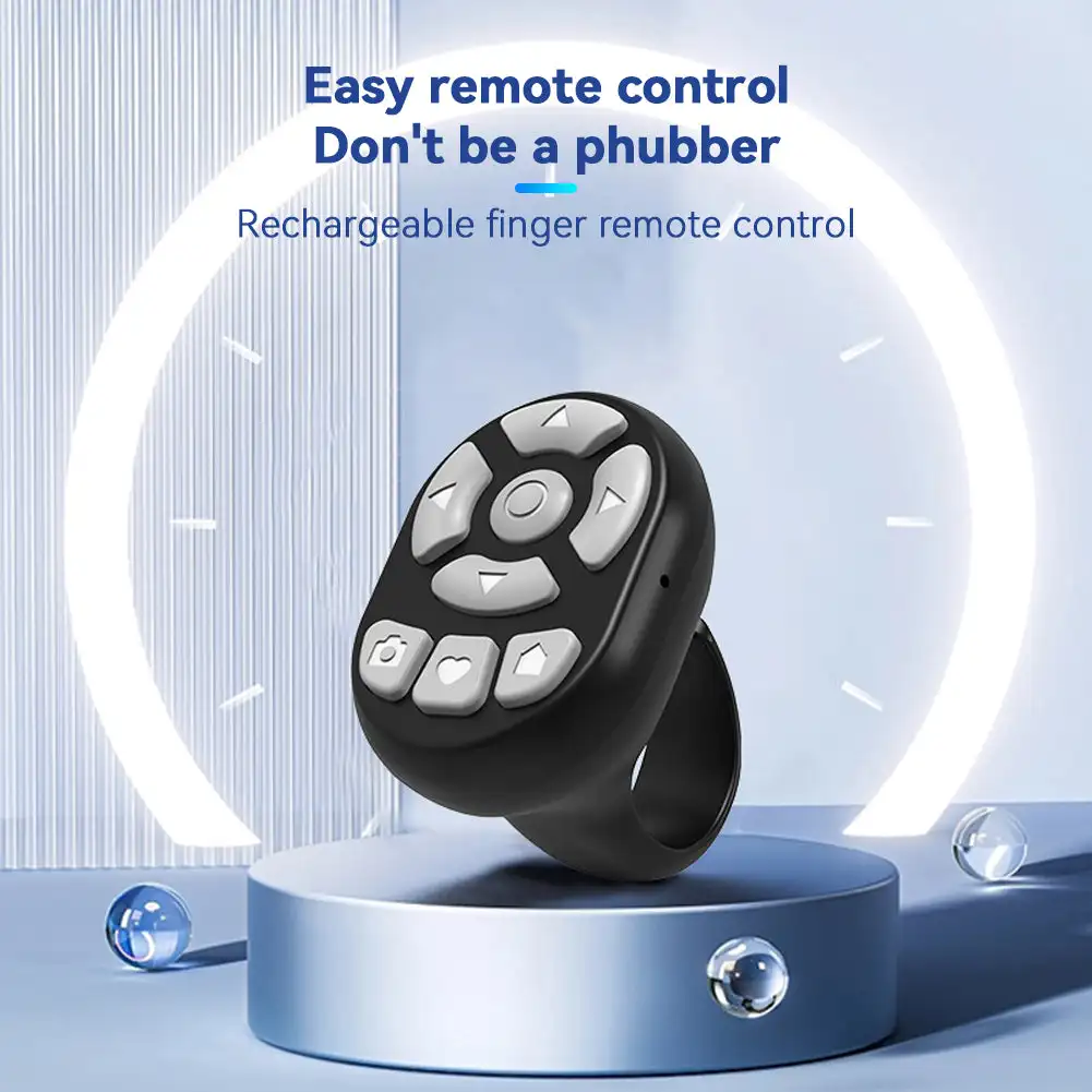 8 أزرار جهاز تحكم عن بعد لاسلكي متوافق مع تقنية البلوتوث لهاتف iPhone وحدة تحكم عصا سيلفي للهاتف المحمول لخراطة صفحة Tiktok