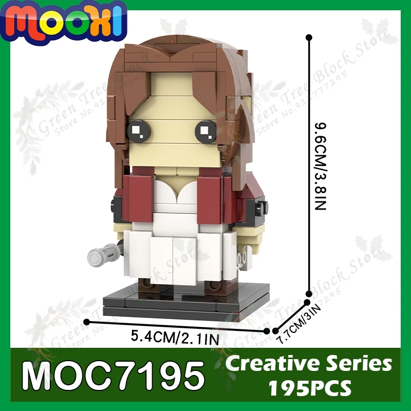 MOC7195 195PCS Aerith Gainsborough Building Blocks Creative Role-playing Game Series Character Model Assembly Brick Toy For Kids